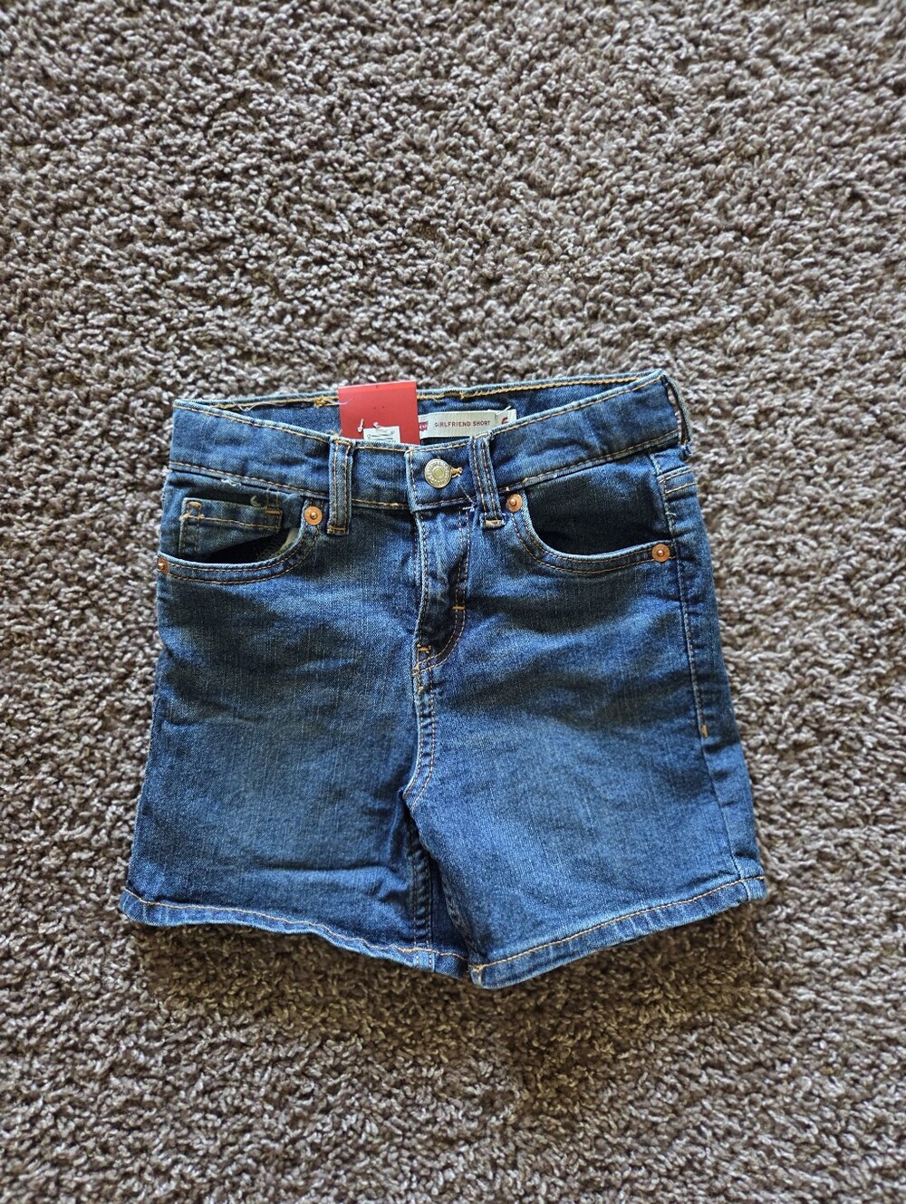 NWT Levi's Girls Girlfriend Denim Shorts Size 6 Medium Wash